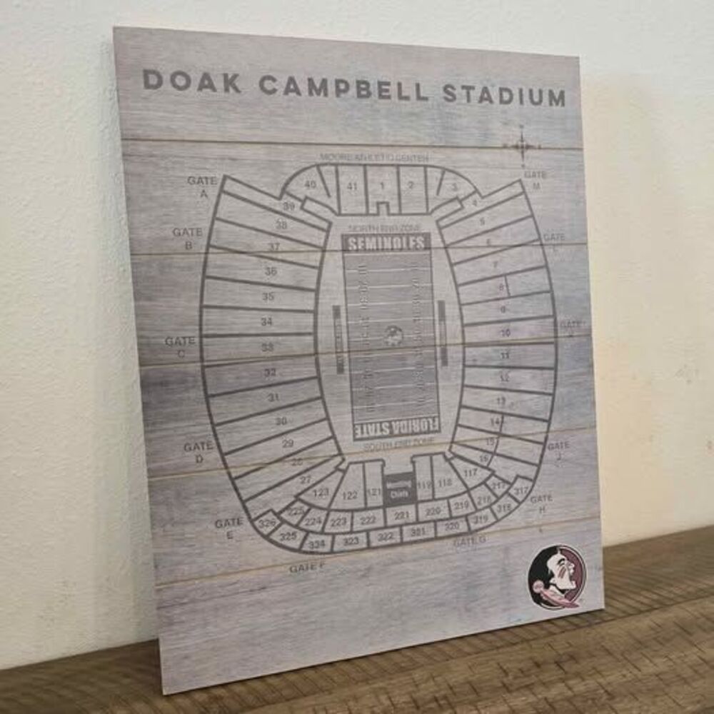 Florida State Seminoles Doak Campbell Stadium Seating Chart 16x20 Wall Plaque